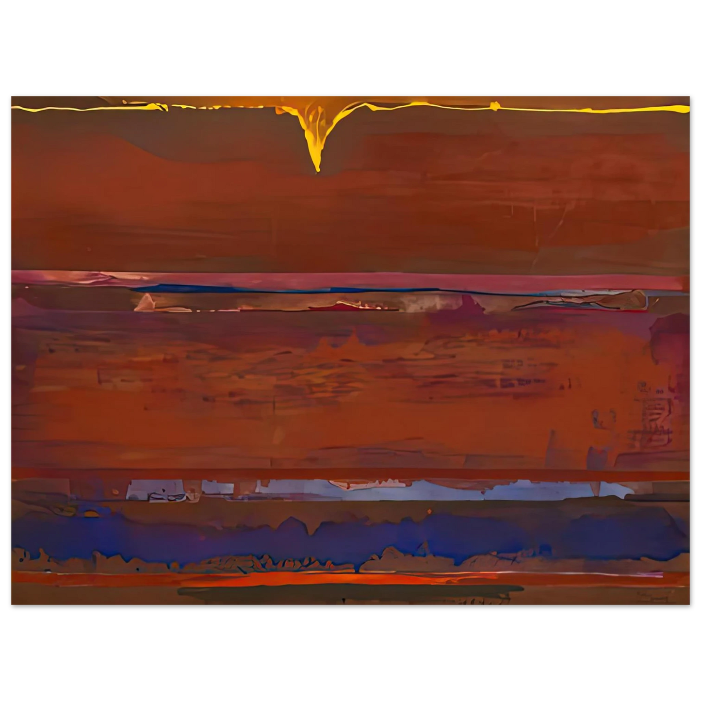 Helen Frankenthaler - Desert Pulse, 1991- Wall Art - 21x29.7 cm / 8x12" - Premium Wooden Framed Poster With Fine Art Paper - Black frame