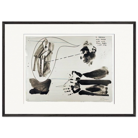 CARTOON FOR TANYA 1972 - Jasper Johns Framed Art Print – Black Wooden Frame - Default Title - -Framed Art Print