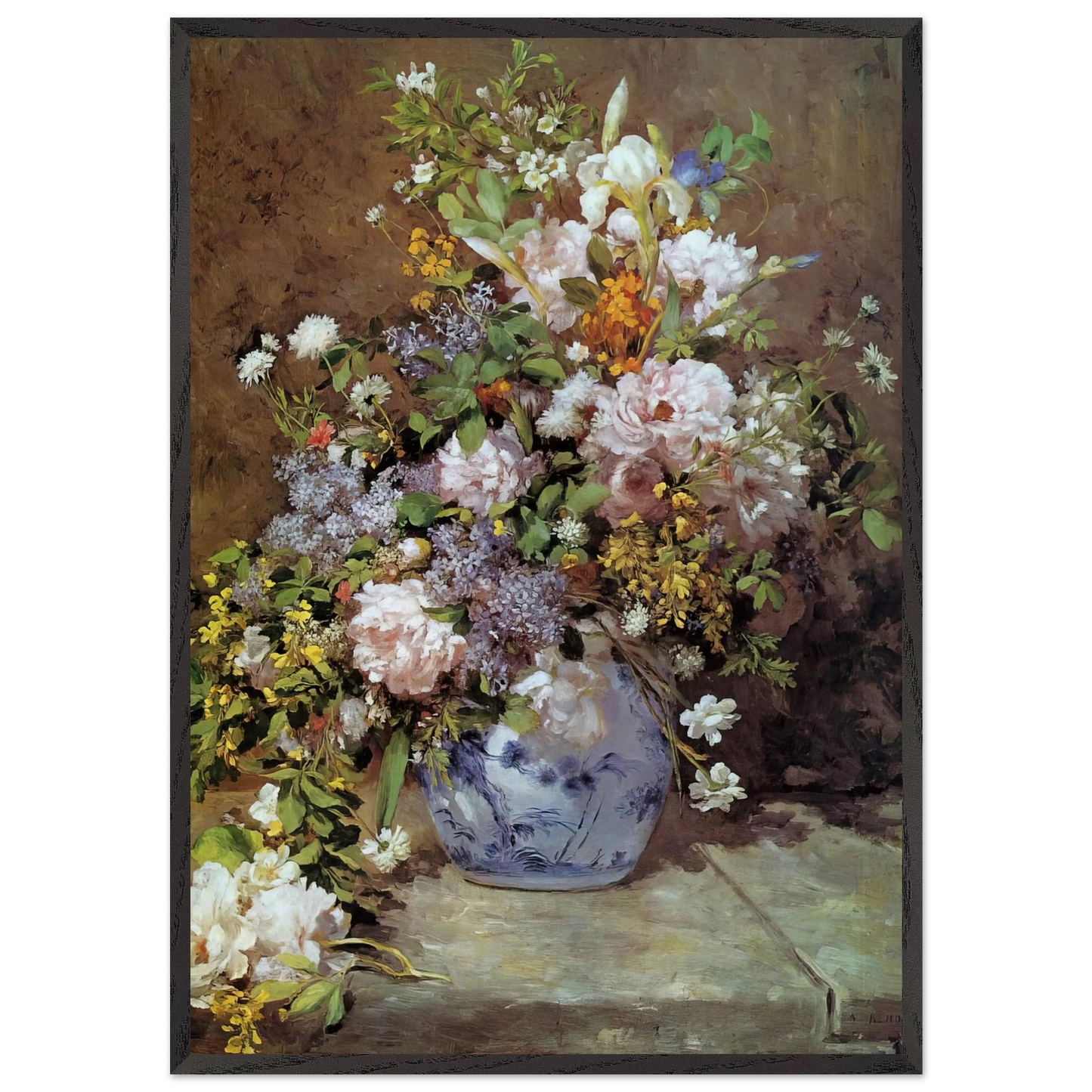 Spring Bouquet - Pierre-Auguste Renoir Framed Art Print – Black Wooden Frame - Default Title - -Framed Art Print