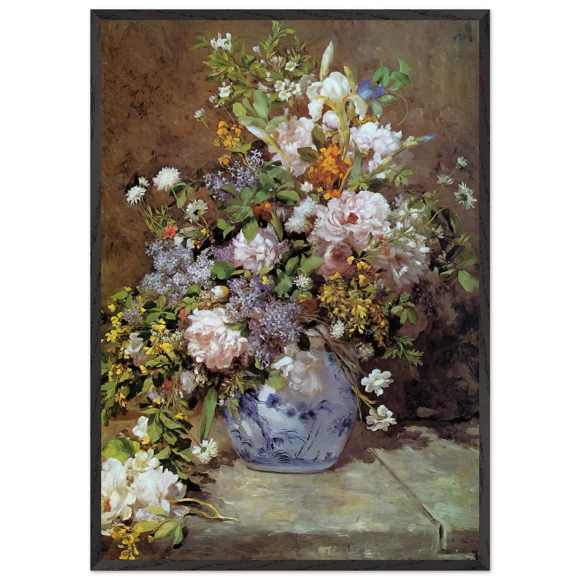 Spring Bouquet - Pierre-Auguste Renoir Framed Art Print – Black Wooden Frame - Default Title - -Framed Art Print