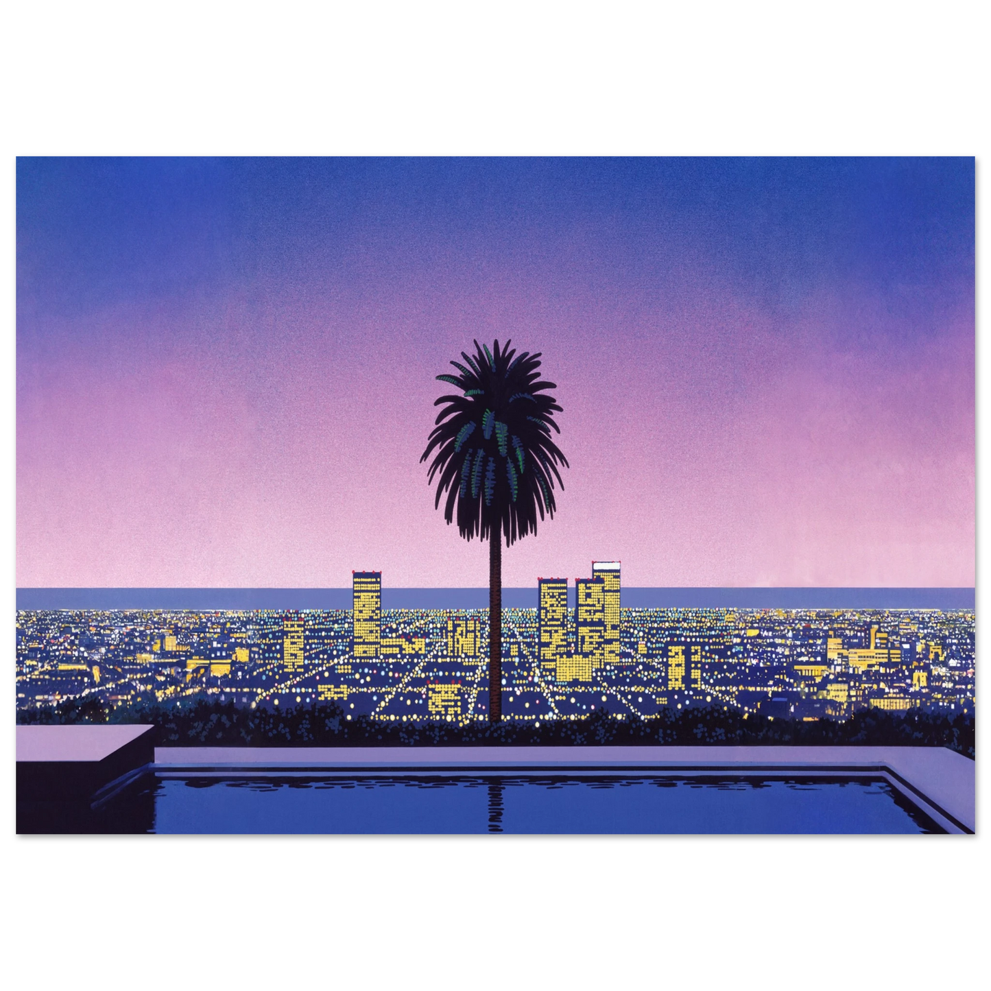 Hiroshi Nagai - Pacific Breeze 2 Wall Art - 21x29.7 cm / 8x12" - Premium Wooden Framed Poster With Fine Art Paper - White frame