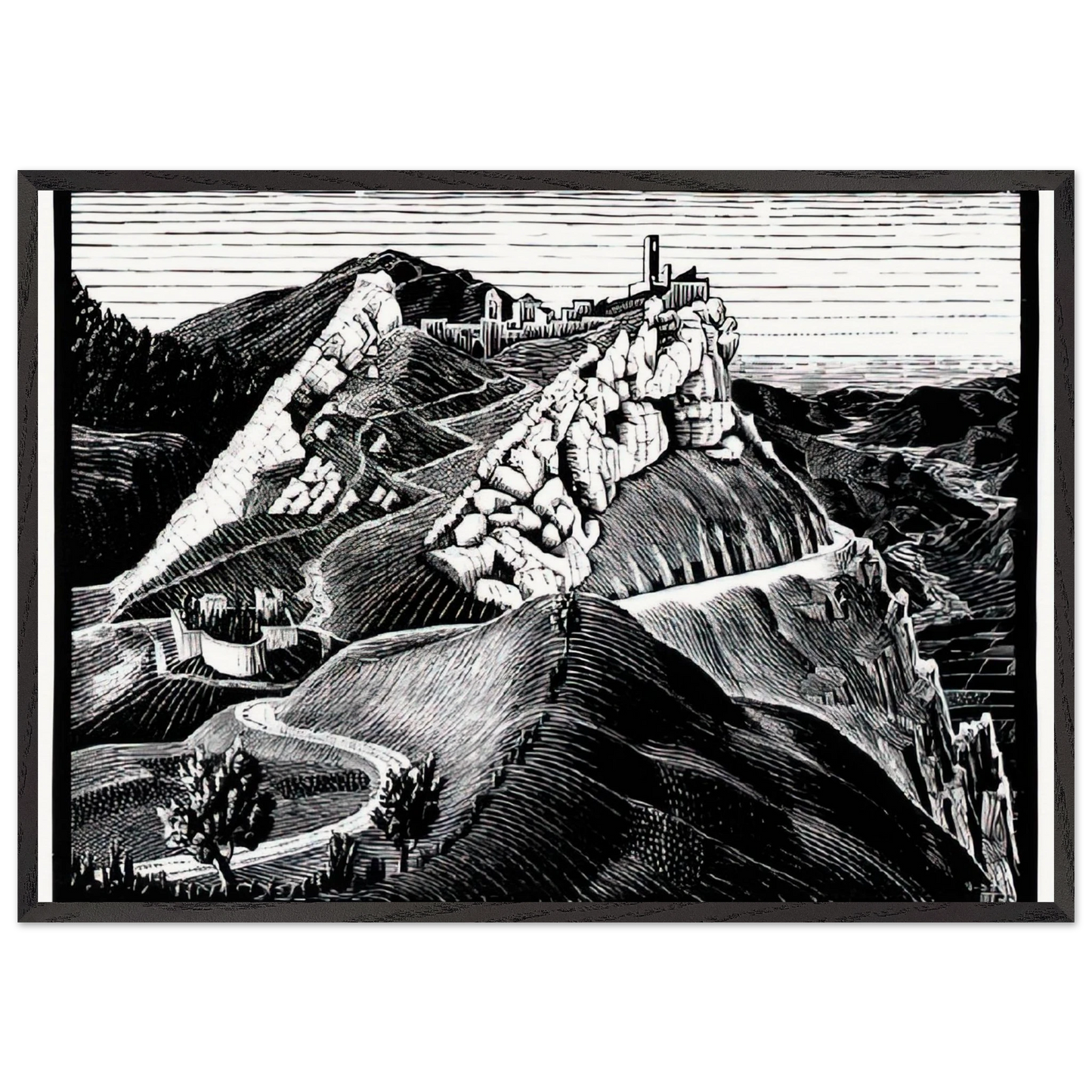 ESCHER 16 - MC Escher Framed Art Print – Black Wooden Frame - Default Title - -Framed Art Print