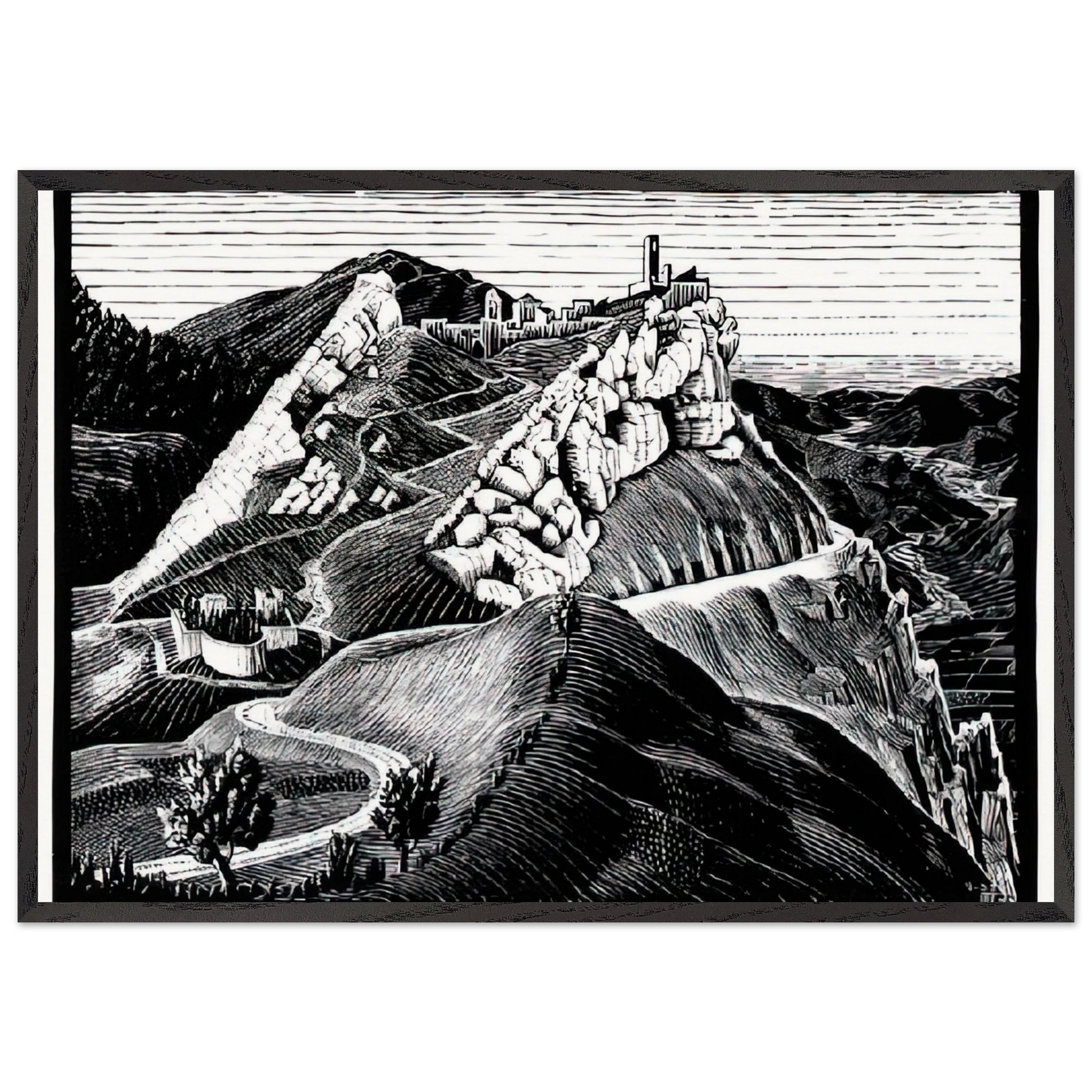 ESCHER 16 - MC Escher Framed Art Print – Black Wooden Frame - Default Title - -Framed Art Print