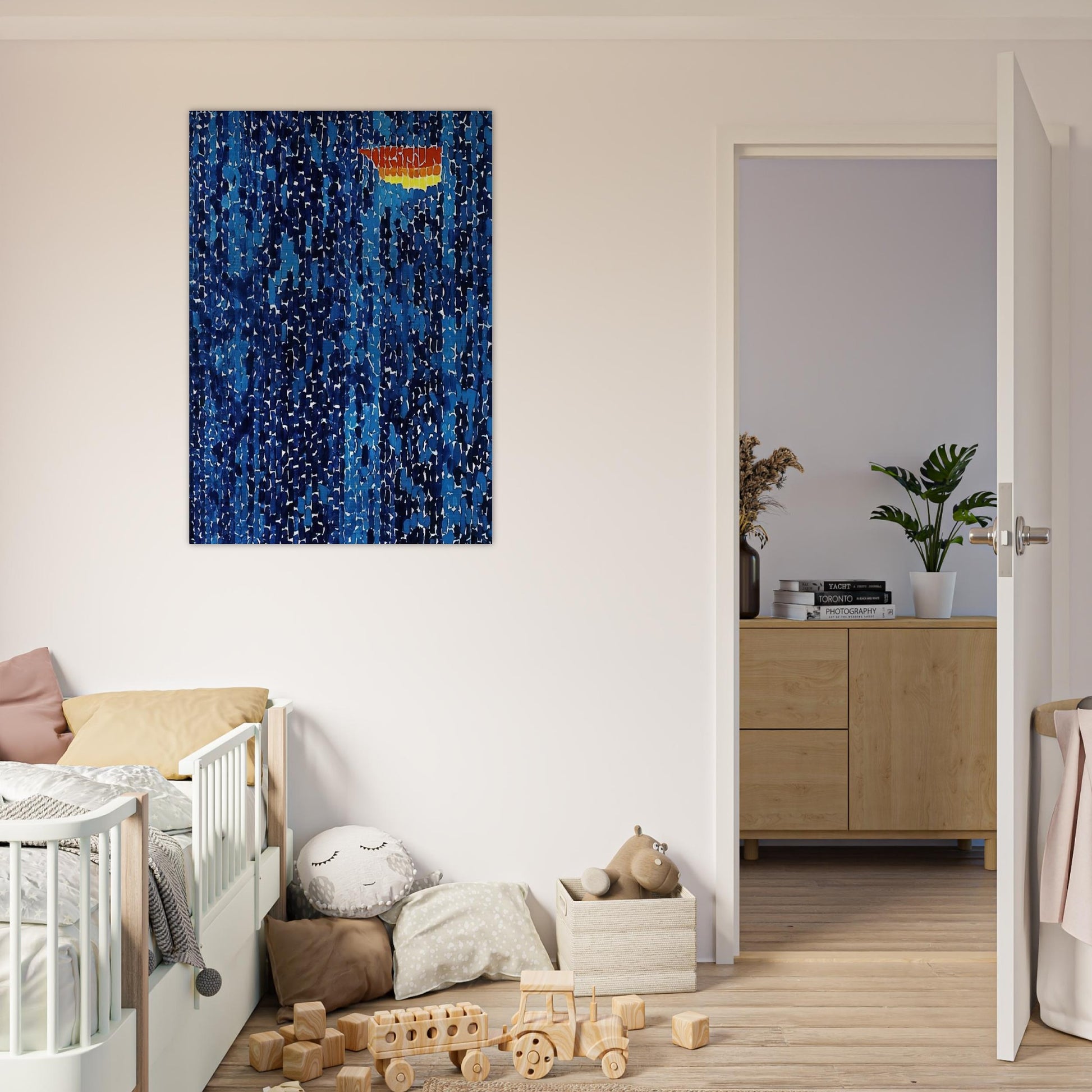 STARRY NIGHT AND THE ASTRONAUTS 1972 - Alma Woodsey Thomas Brushed Aluminum Print - 70x100 cm / 28x40 inches | Alma Woodsey Thomas Aluminum Print | Alma Woodsey Thomas Prints