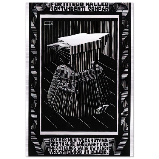 EMBLEMATA ANVIL - MC Escher Brushed Aluminum Print - 70x100 cm / 28x40 inches | MC Escher Aluminum Print | MC Escher Prints