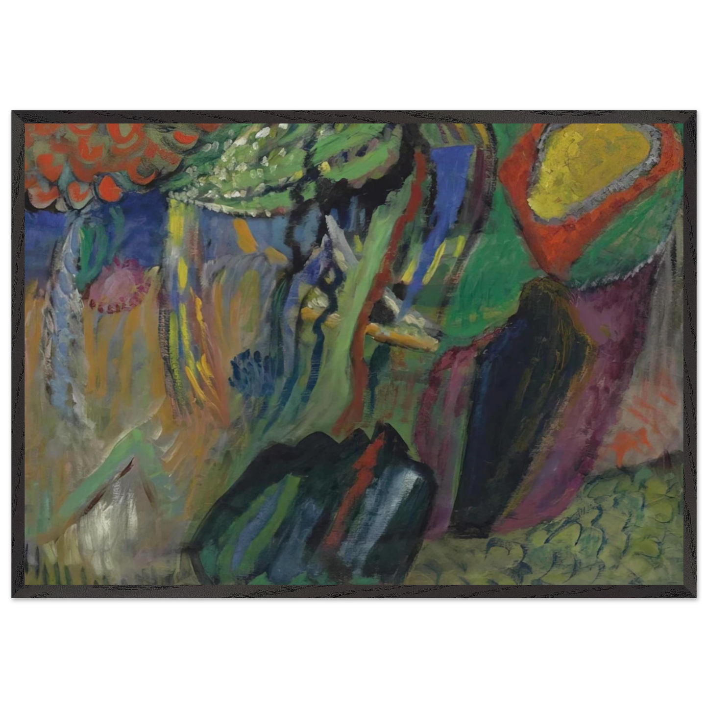 Abstract Composition N5 - Gabriele Munter Framed Art Print – Black Wooden Frame - Default Title - -Framed Art Print