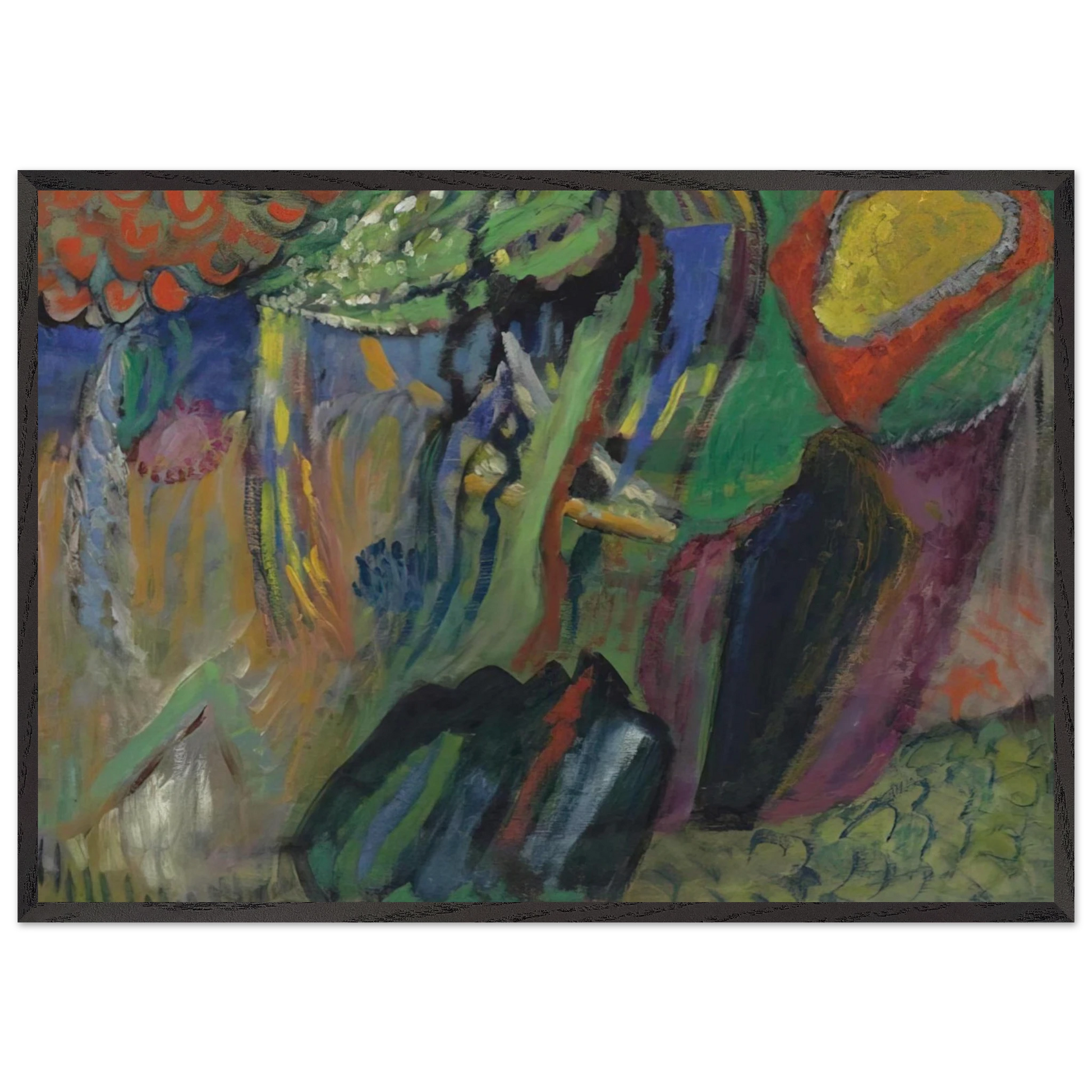 Abstract Composition N5 - Gabriele Munter Framed Art Print – Black Wooden Frame - Default Title - -Framed Art Print