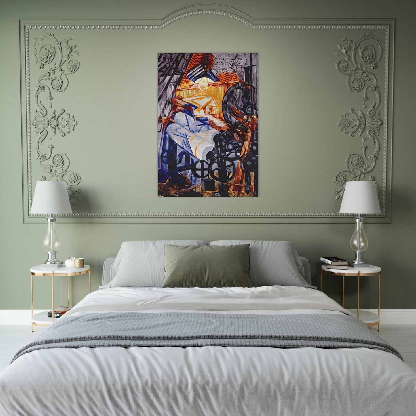 The weaver loomwoman - 1913 - Natalia Goncharova Brushed Aluminum Print - 70x100 cm / 28x40 inches | Natalia Goncharova Aluminum Print | Natalia Goncharova Prints