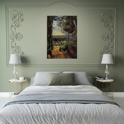 Road, Trees and Lake - Paul Cézanne Brushed Aluminum Print - 70x100 cm / 28x40 inches | Paul Cézanne Aluminum Print | Paul Cézanne Prints