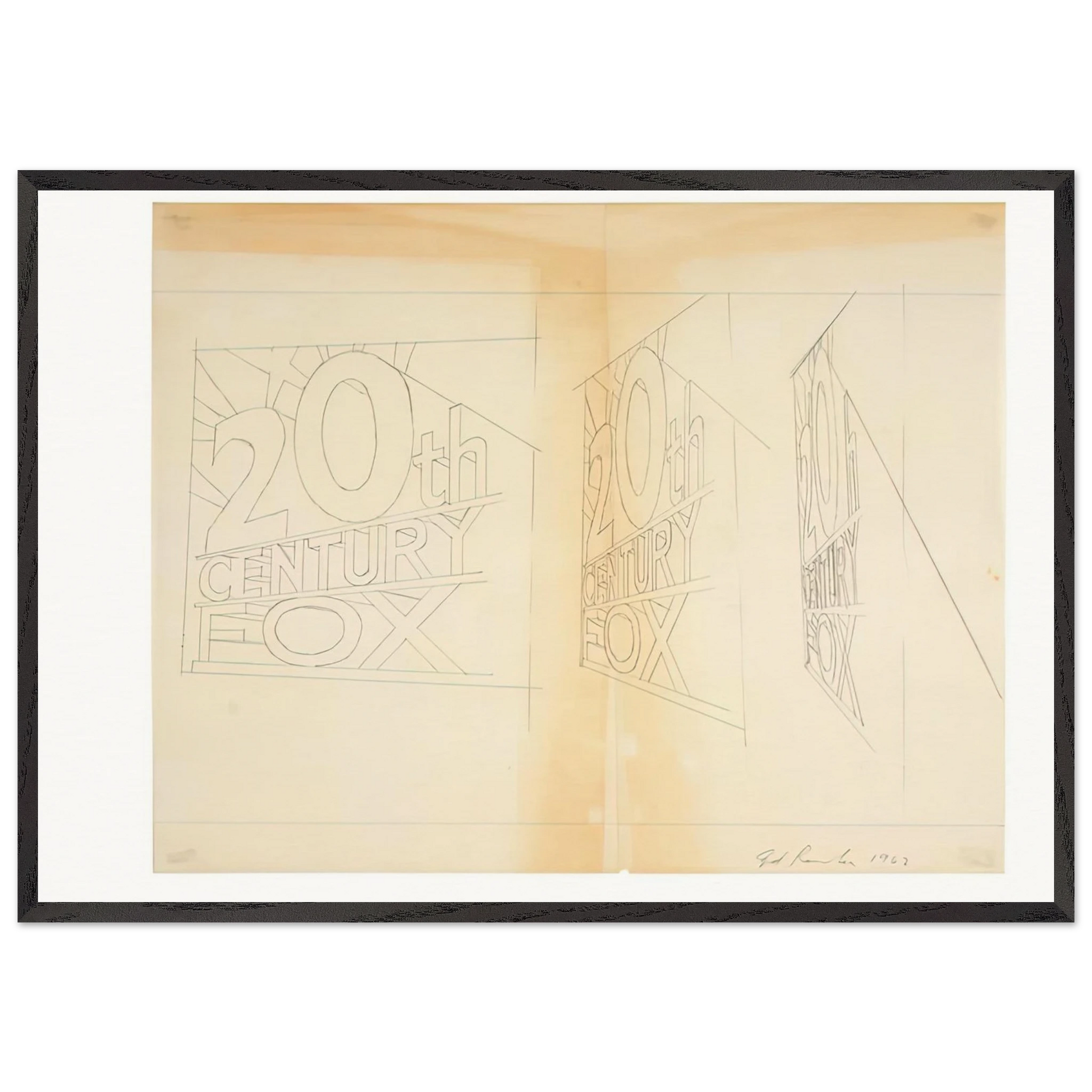 TRADEMARK STUDY 2 1962 - Edward Ruscha Framed Art Print – Black Wooden Frame - Default Title - -Framed Art Print