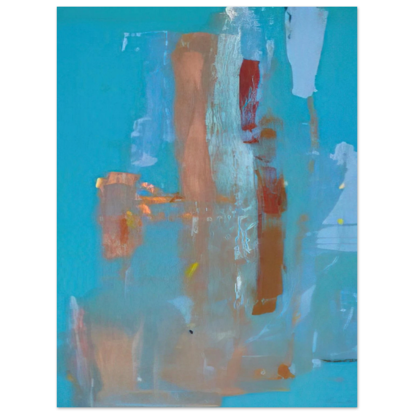 Helen Frankenthaler - In on Blue - 1976 Wall art - A2 (42 x 59.4  cm) - Premium Wooden Framed Poster With Fine Art Paper - Black frame
