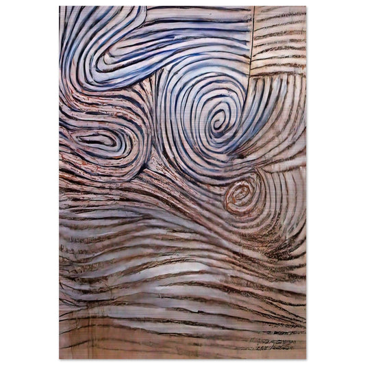 SPIRAL MOTIF IN WHITE BLACK AND INDIGO 1951 - Victor Pasmore Brushed Aluminum Print - 70x100 cm / 28x40 inches | Victor Pasmore Aluminum Print | Victor Pasmore Prints