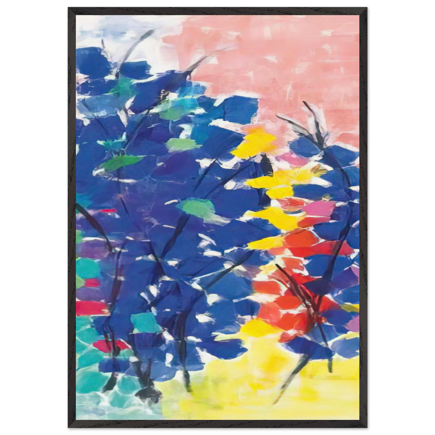 UNTITLED FLORAL ABSTRACTION 1970 - Alma Woodsey Thomas Framed Art Print – Black Wooden Frame - Default Title - -Framed Art Print