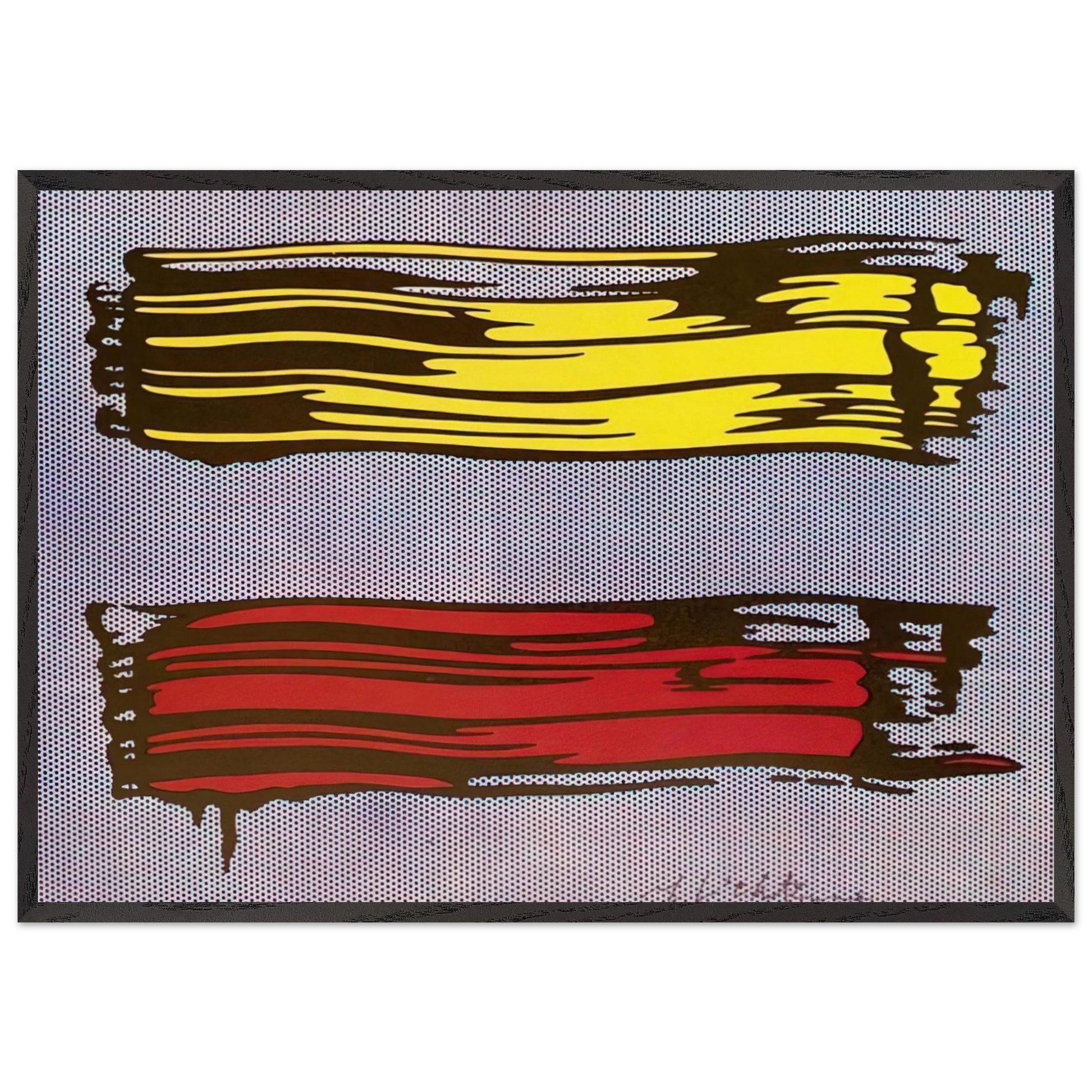 YELLOW AND RED BRUSHSTROKES 1966 - Roy Lichtenstein Framed Art Print – Black Wooden Frame - Default Title - -Framed Art Print