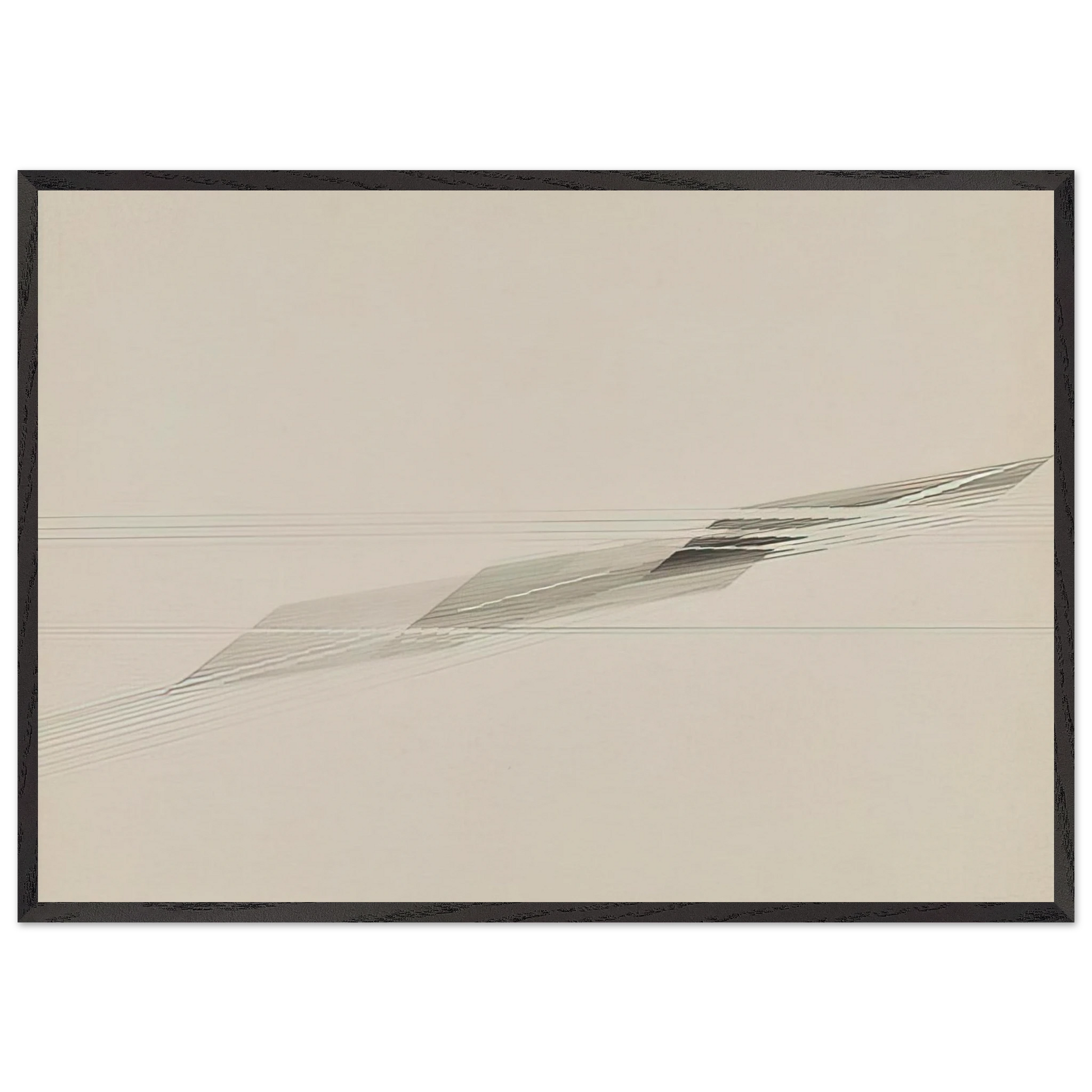 Untitled - Minimalism N6 - Nasreen Mohamedi Framed Art Print – Black Wooden Frame - Default Title - -Framed Art Print