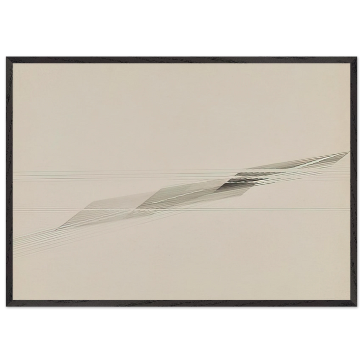 Untitled - Minimalism N6 - Nasreen Mohamedi 70x100 cm / 28x40 inches Framed Art Print – Black Wooden Frame