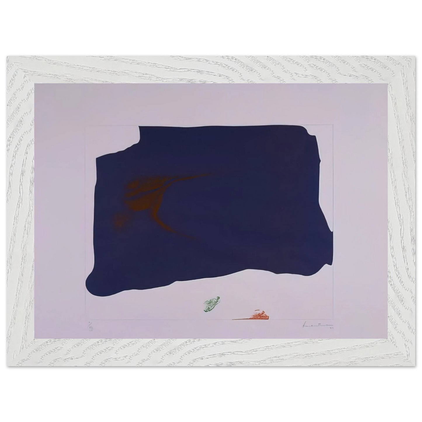 Helen Frankenthaler - Variation II on Mauve Corner - 1969 Wall art - A3 (29.7 x 42  cm) - Premium Wooden Framed Poster With Fine Art Paper - White frame
