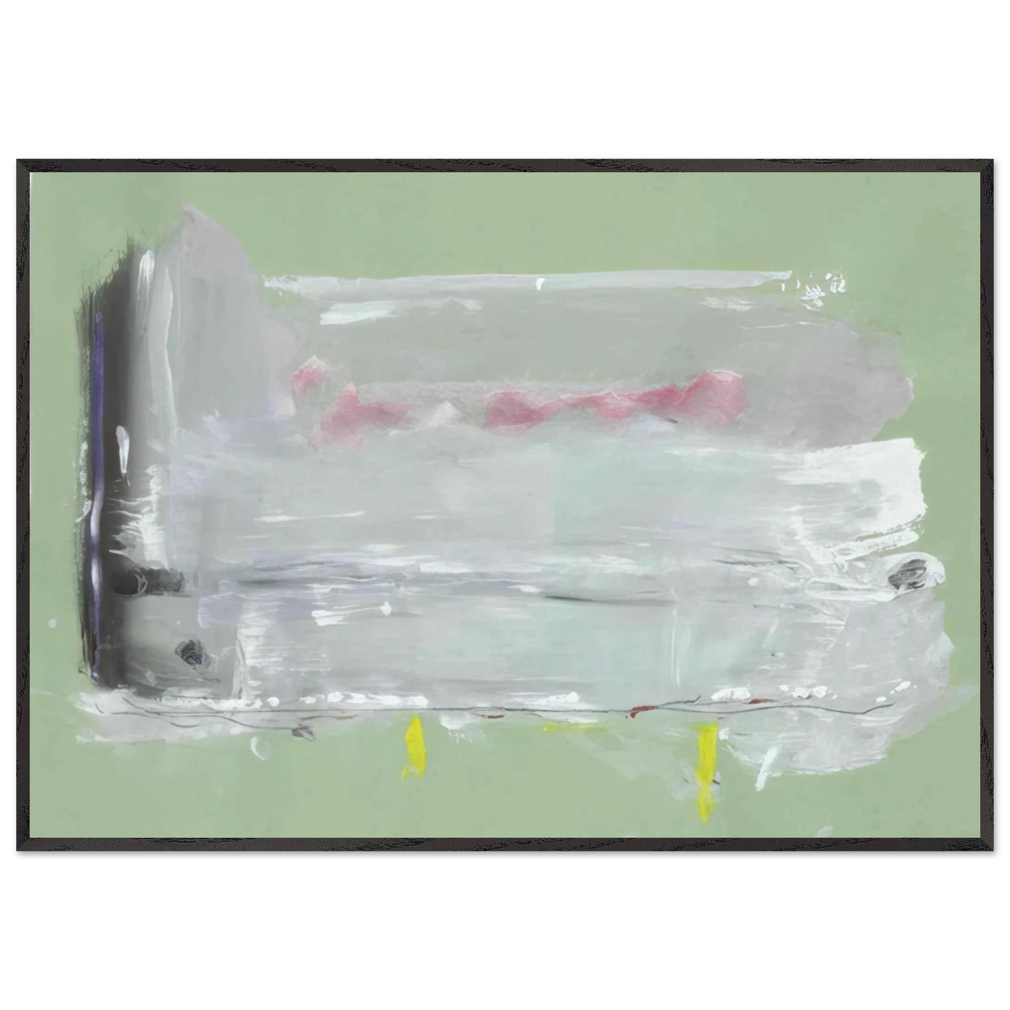 Helen Frankenthaler - Untitled - 1984 Wall art - 28x43  cm / XL (11x17 inches) - Premium Wooden Framed Poster With Fine Art Paper - White frame