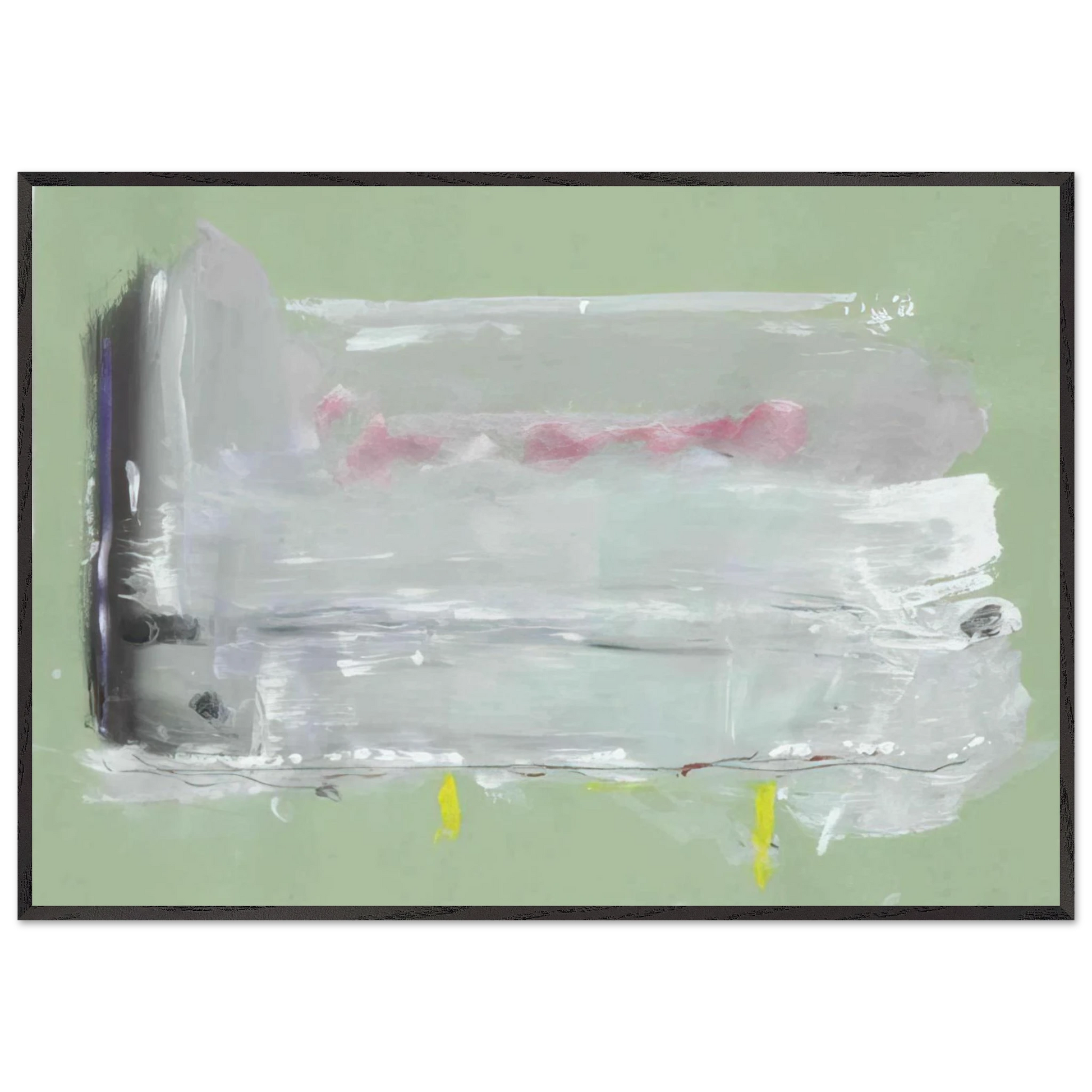 Helen Frankenthaler - Untitled - 1984 Wall art - 28x43  cm / XL (11x17 inches) - Premium Wooden Framed Poster With Fine Art Paper - White frame