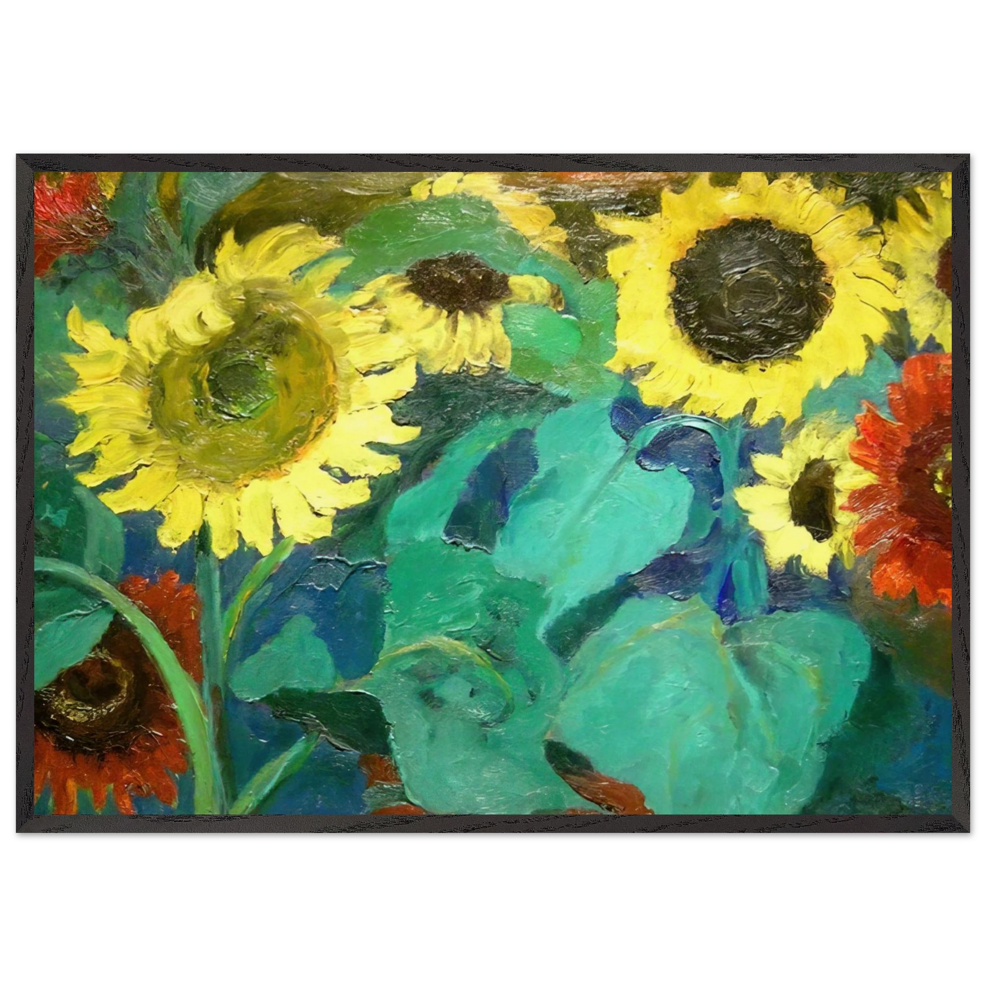SUNFLOWERS N3 - Emil Nolde Framed Art Print – Black Wooden Frame - Default Title - -Framed Art Print