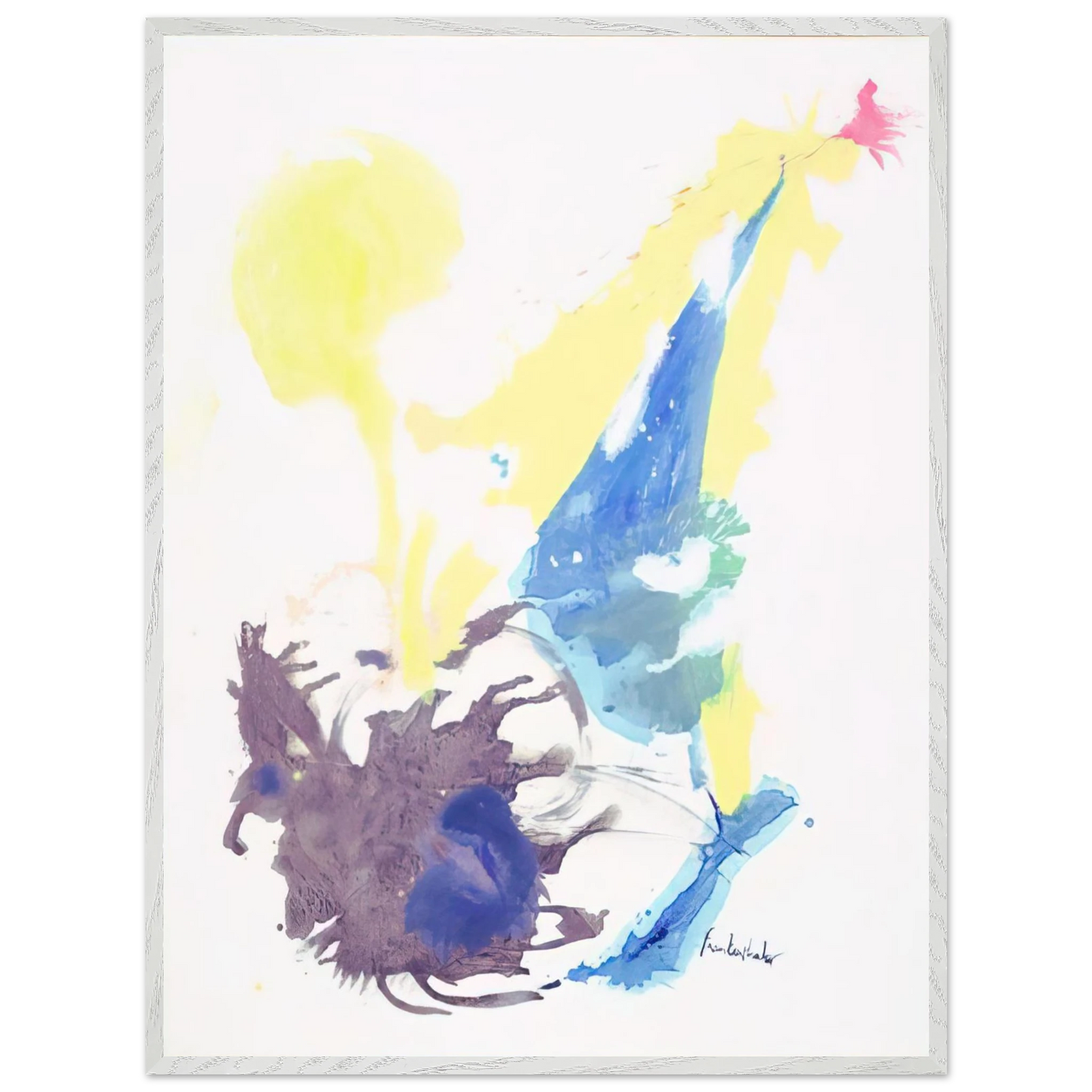 Helen Frankenthaler - Moving Day - 1961 Wall art - 45x60 cm / 18x24 inches - Premium Wooden Framed Poster With Fine Art Paper - White frame
