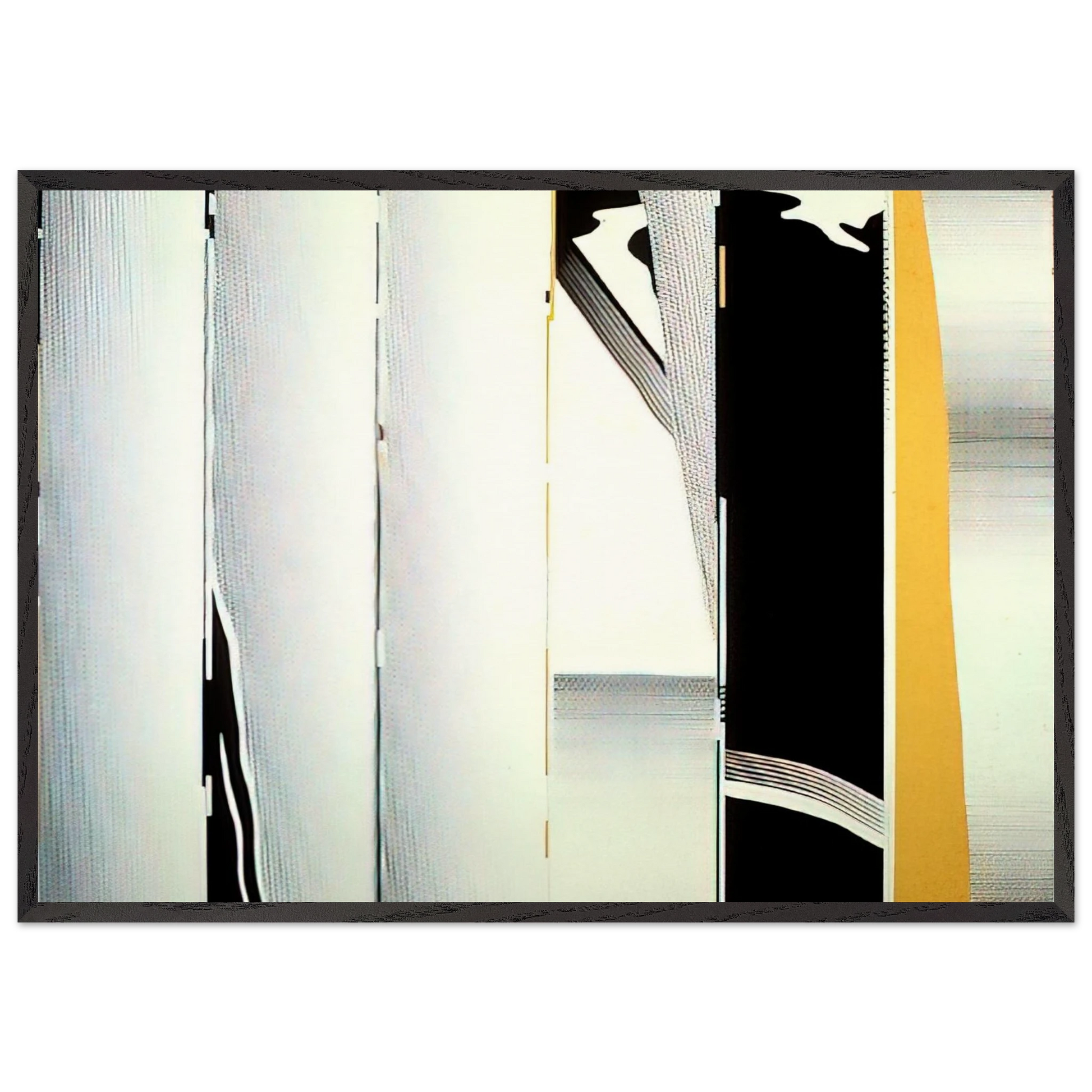 MIRROR SIX PANELS 1 1970 - Roy Lichtenstein Framed Art Print – Black Wooden Frame - Default Title - -Framed Art Print