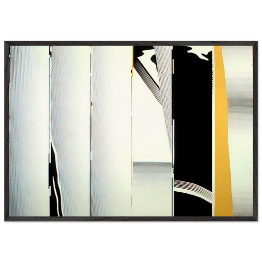 MIRROR SIX PANELS 1 1970 - Roy Lichtenstein Framed Art Print – Black Wooden Frame - Default Title - -Framed Art Print