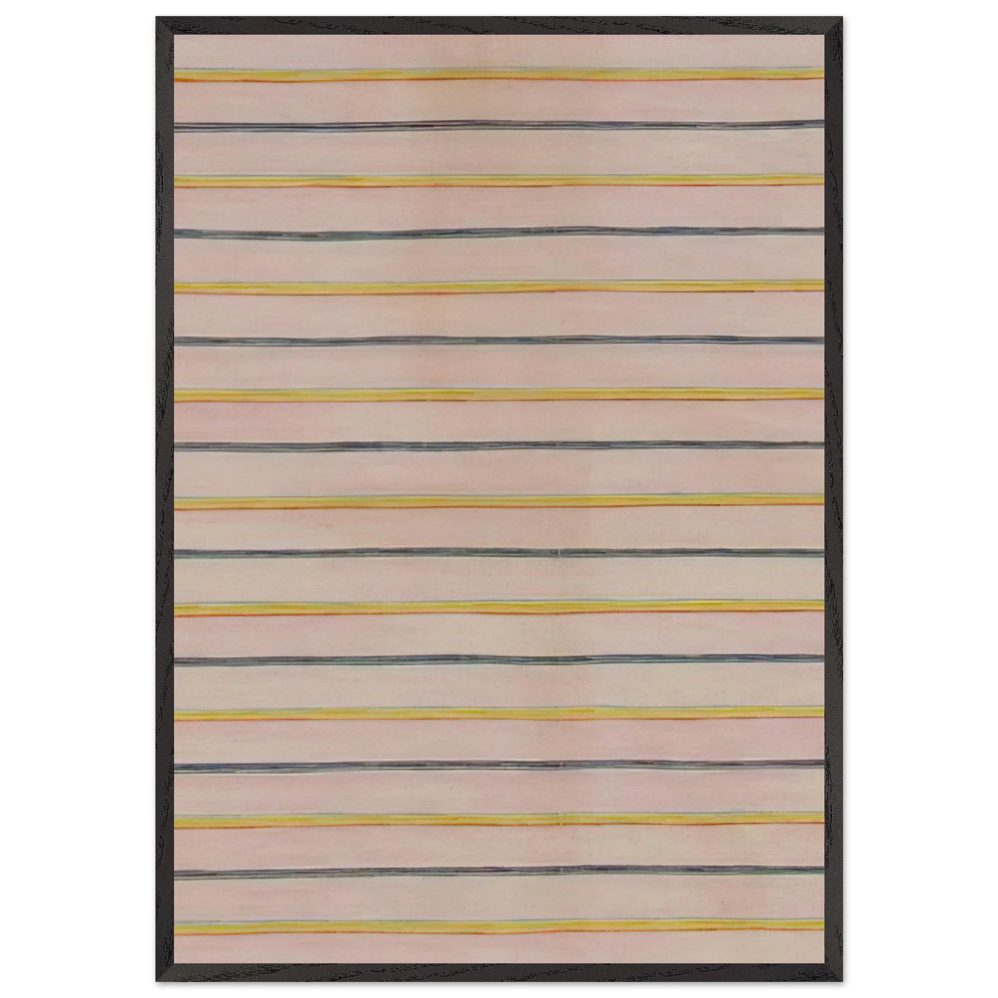 Pin Stripes - 1960 - Gene Davis Framed Art Print – Black Wooden Frame - Default Title - -Framed Art Print