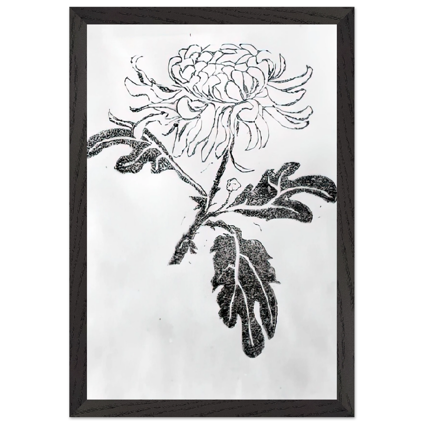 MC Escher - CHRYSANTHEMUM Wall Art - 21x29.7 cm / 8x12" - Premium Wooden Framed Poster With Fine Art Paper - White frame