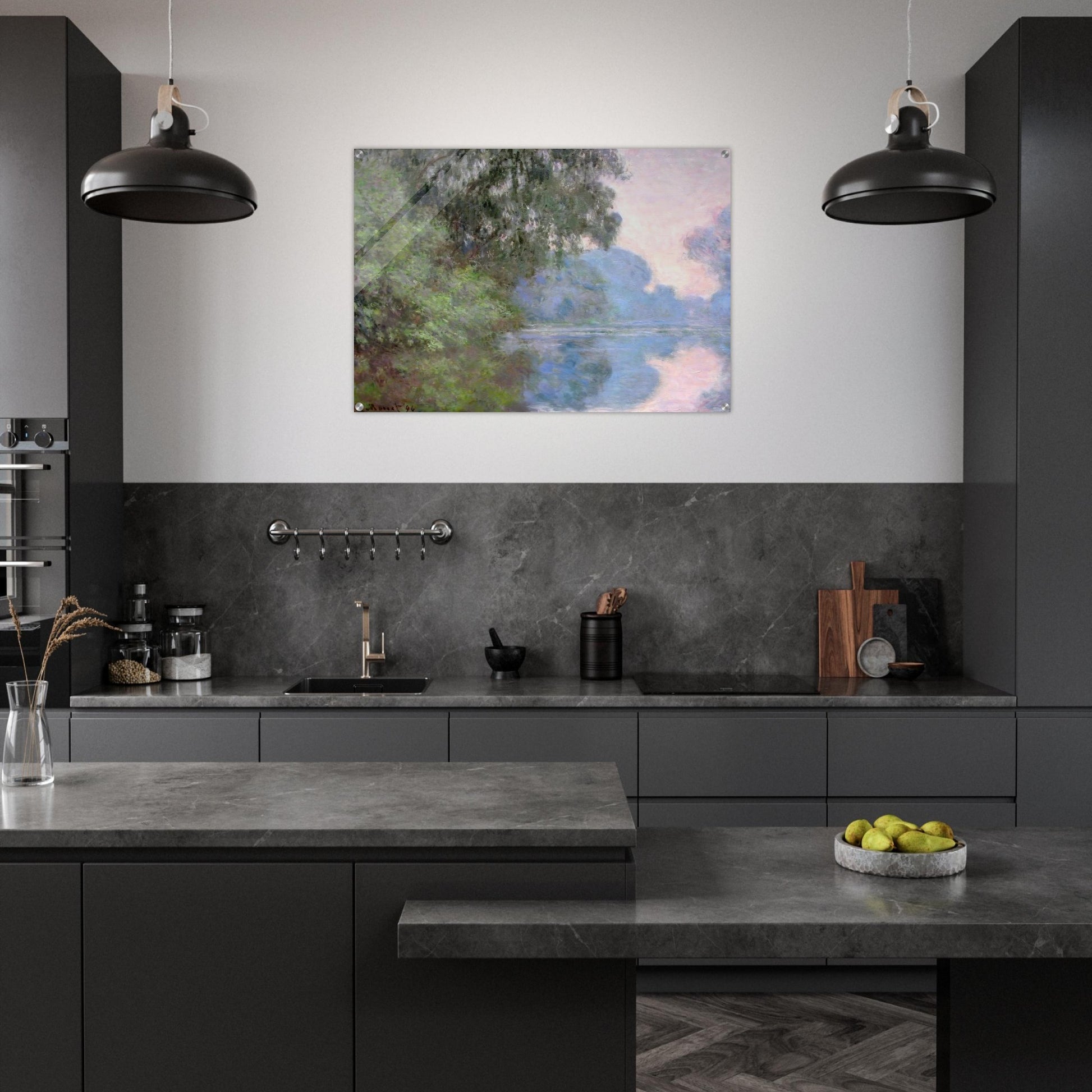 Morning on the Seine near Giverny - claude monet Acrylic Print - 70x100 cm / 28x40″ inches