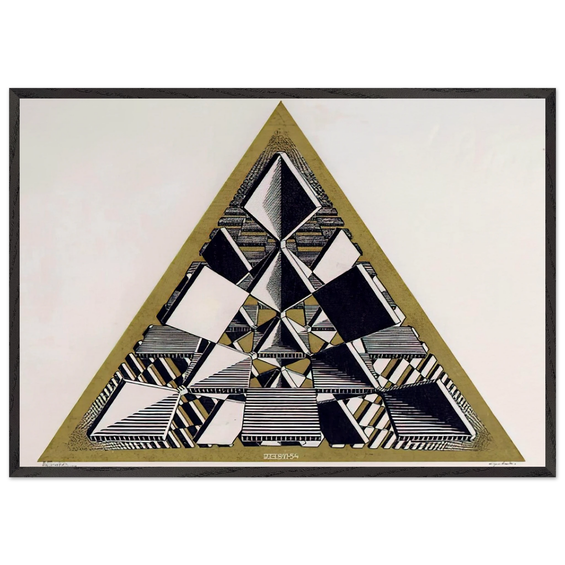 THREE INTERSECTING PLANES COLOUR - MC Escher Framed Art Print – Black Wooden Frame - Default Title - -Framed Art Print