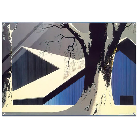 Winter Quiet - Eyvind Earle Acrylic Print - 70x100 cm / 28x40″ inches