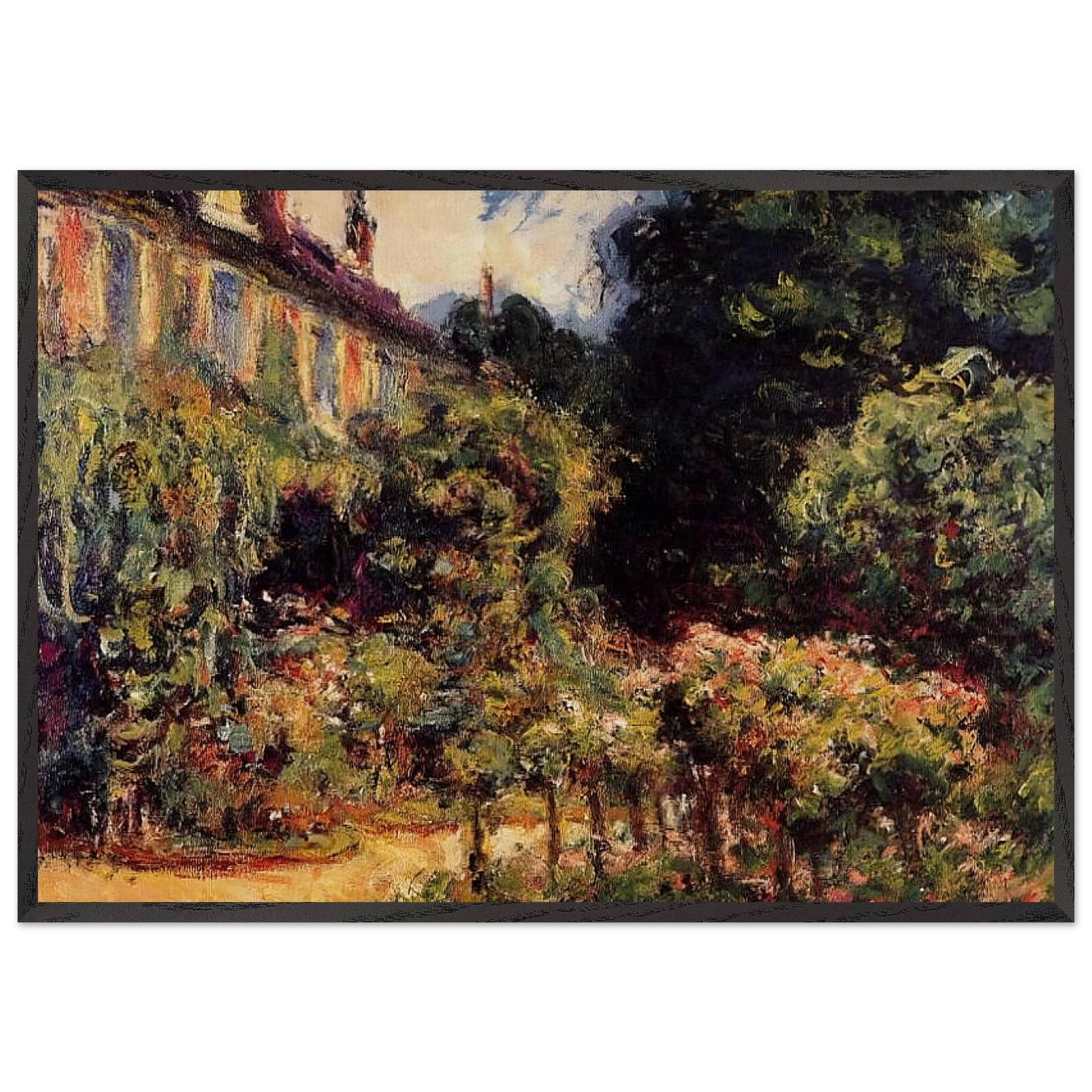 The Artists House at Giverny - claude monet Framed Art Print – Black Wooden Frame - Default Title - -Framed Art Print