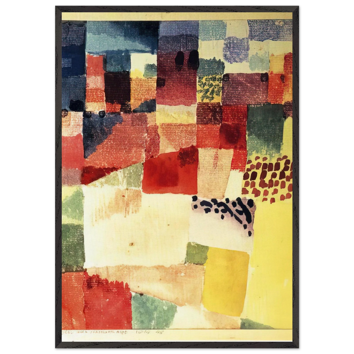 HAMMAMET - Paul Klee 70x100 cm / 28x40 inches Framed Art Print – Black Wooden Frame