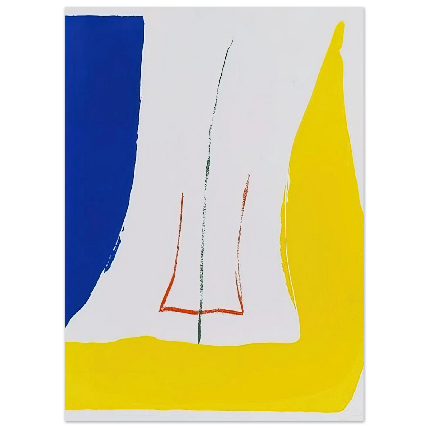 Helen Frankenthaler - Sun Corner - 1968 Wall art - 13x18 cm / 5x7 inches - Premium Wooden Framed Poster With Fine Art Paper - White frame