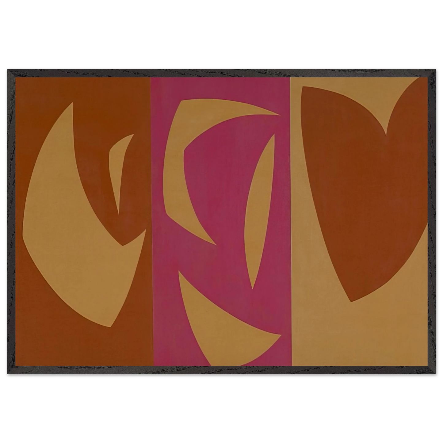 Triptyque ocre-violet-rouge - Fernand Leduc Framed Art Print – Black Wooden Frame - Default Title - -Framed Art Print