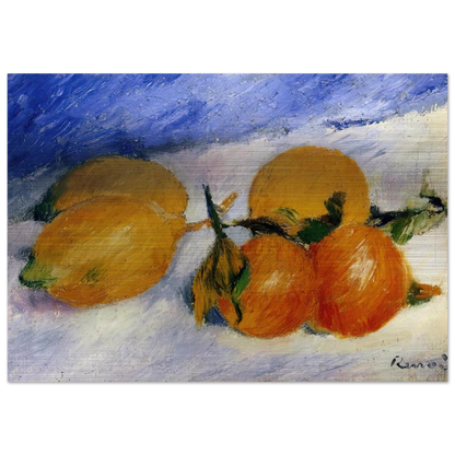 Still Life with Lemons and Oranges - Pierre-Auguste Renoir Brushed Aluminum Print - 70x100 cm / 28x40 inches | Pierre-Auguste Renoir Aluminum Print | Pierre-Auguste Renoir Prints