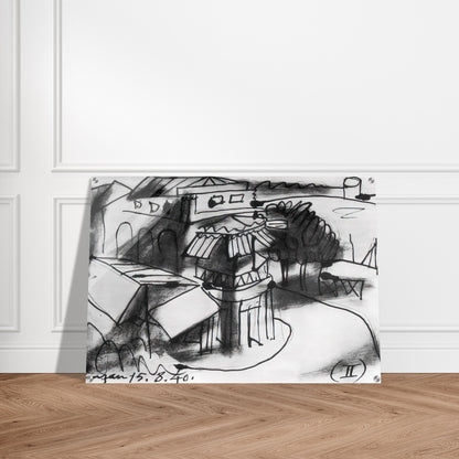 Café in Royan - 1940 - Pablo Picasso Acrylic Print - 70x100 cm / 28x40″ inches | Pablo Picasso Wall Art | Pablo Picasso Prints