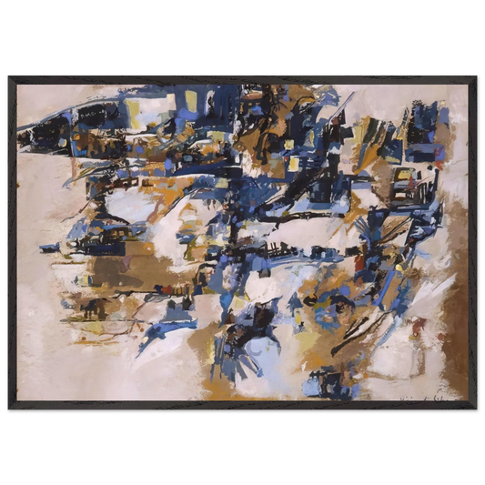 Untitled - 1958 N5 - Maria Helena Vieira da Silva Framed Art Print – Black Wooden Frame - Default Title - -Framed Art Print