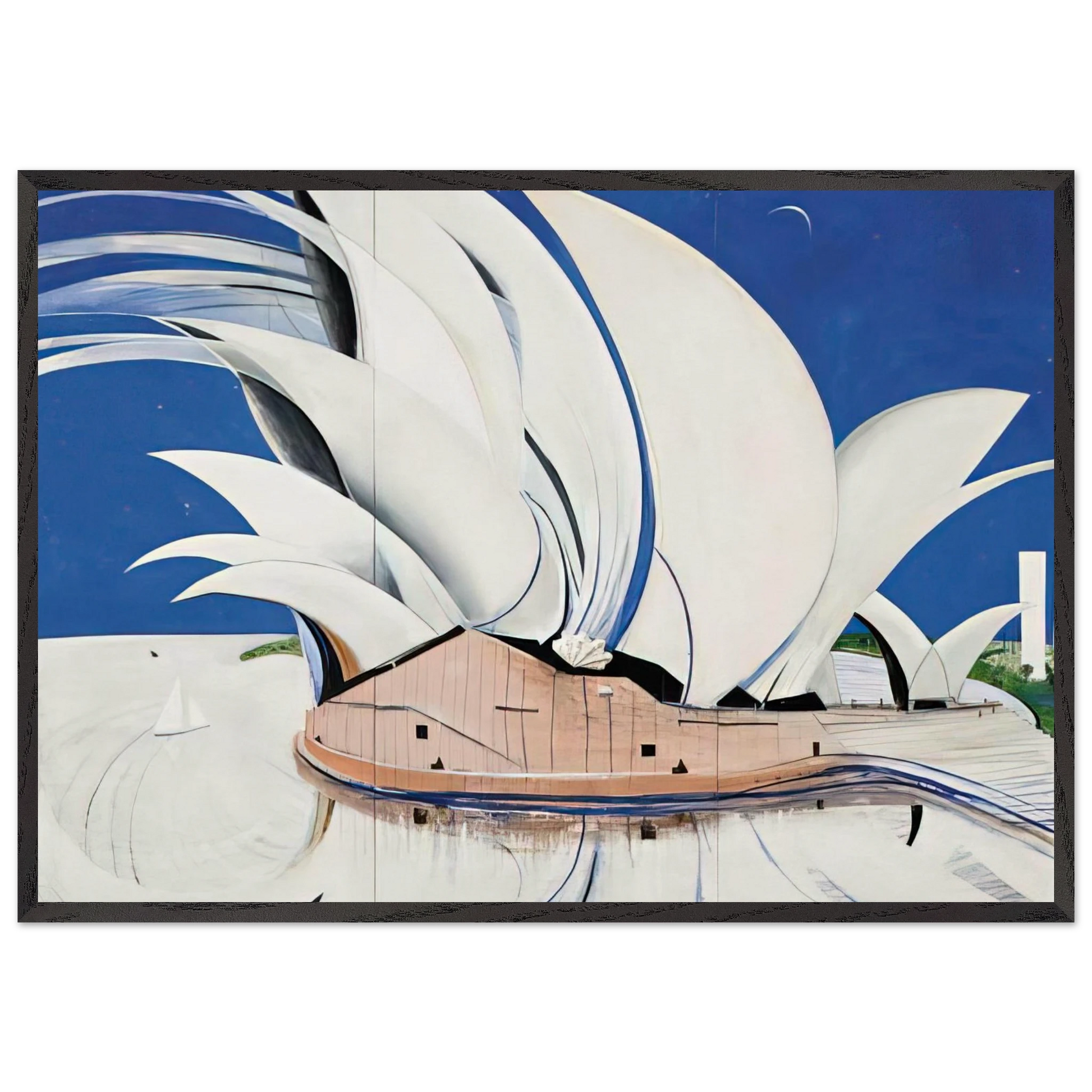 Opera House - 1982 - Brett Whiteley Framed Art Print – Black Wooden Frame - Default Title - -Framed Art Print