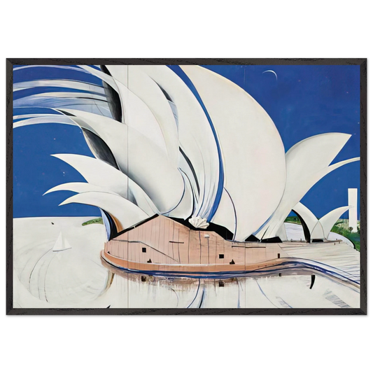Opera House - 1982 - Brett Whiteley Framed Art Print – Black Wooden Frame - Default Title - -Framed Art Print