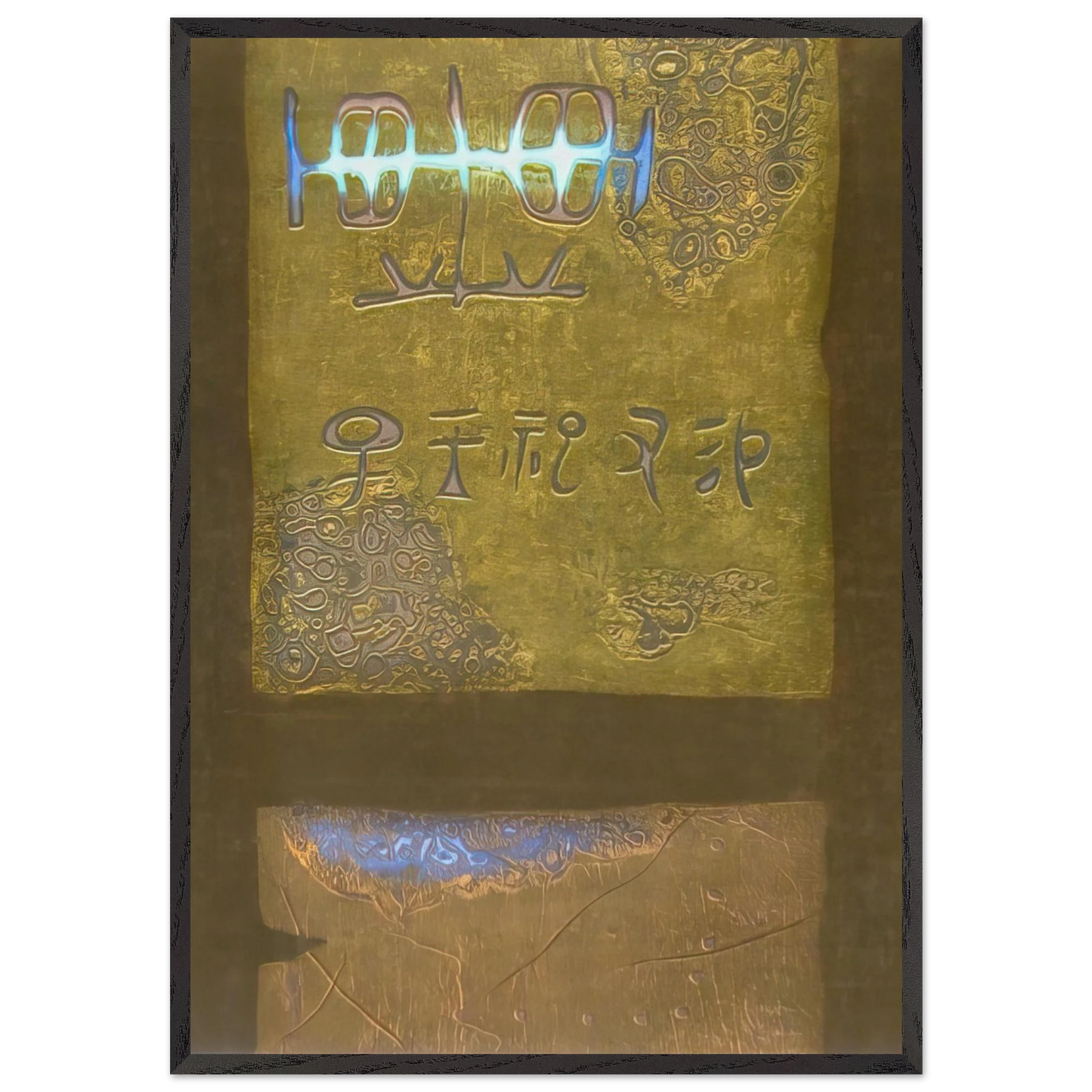 Ancient Writing - 1968 - Hiroyuki Tajima Framed Art Print – Black Wooden Frame - Default Title - -Framed Art Print