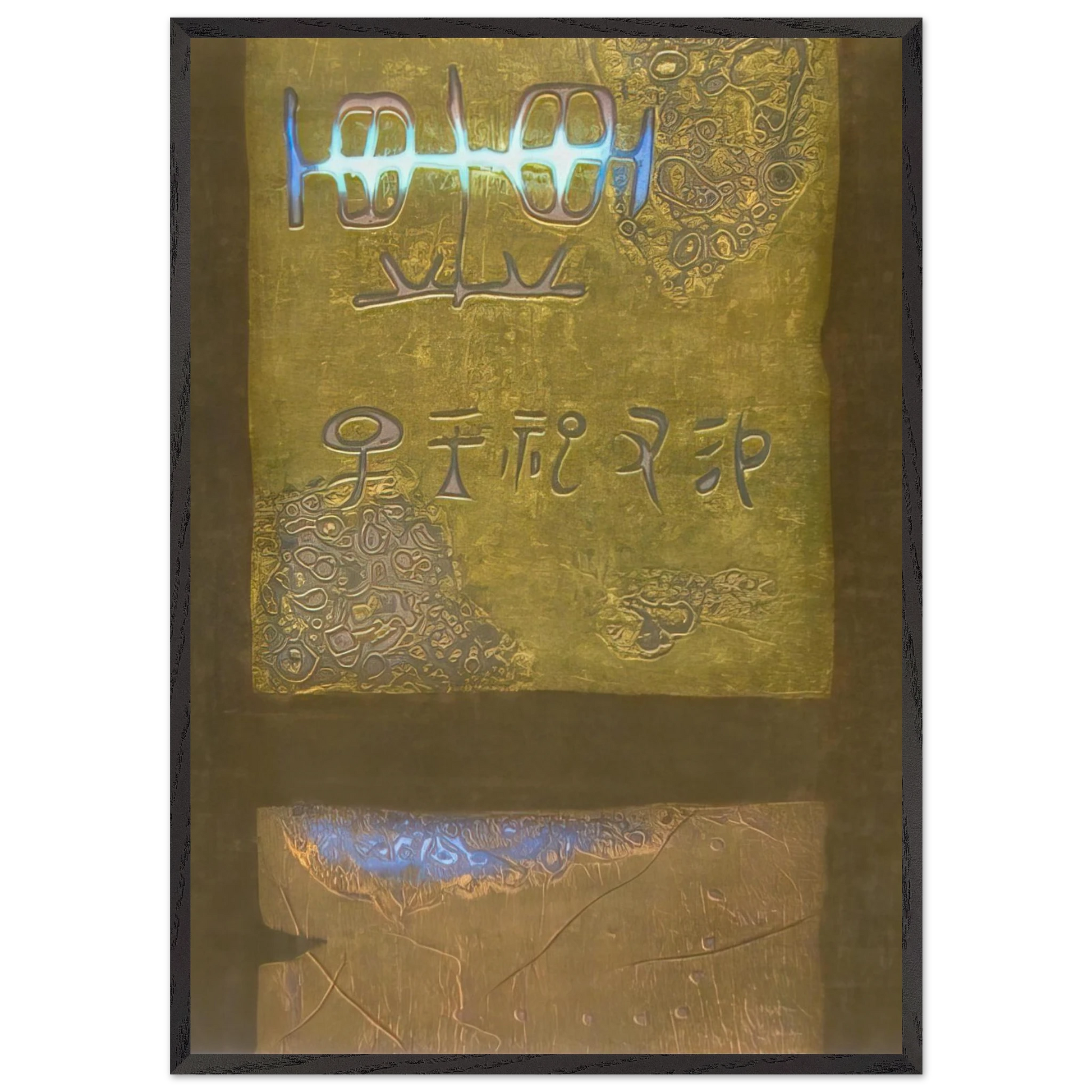 Ancient Writing - 1968 - Hiroyuki Tajima Framed Art Print – Black Wooden Frame - Default Title - -Framed Art Print