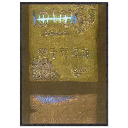 Ancient Writing - 1968 - Hiroyuki Tajima Framed Art Print – Black Wooden Frame - Default Title - -Framed Art Print