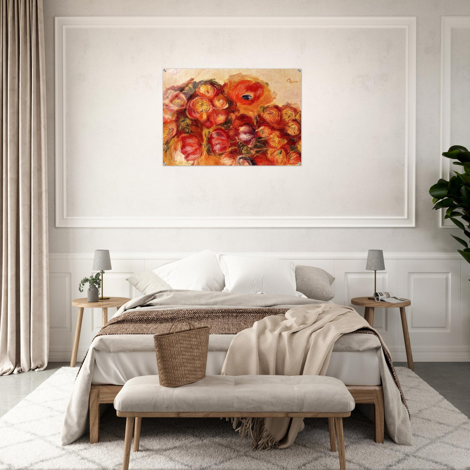 Study of Flowers Anemones and Tulips - Pierre-Auguste Renoir Acrylic Print - 70x100 cm / 28x40″ inches
