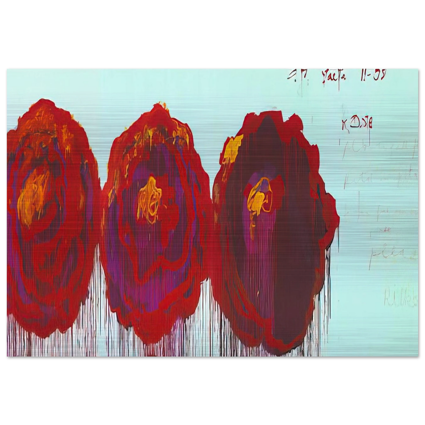 The Rose  IV  - Cy Twombly Brushed Aluminum Print - 70x100 cm / 28x40 inches | Cy Twombly Aluminum Print | Cy Twombly Prints