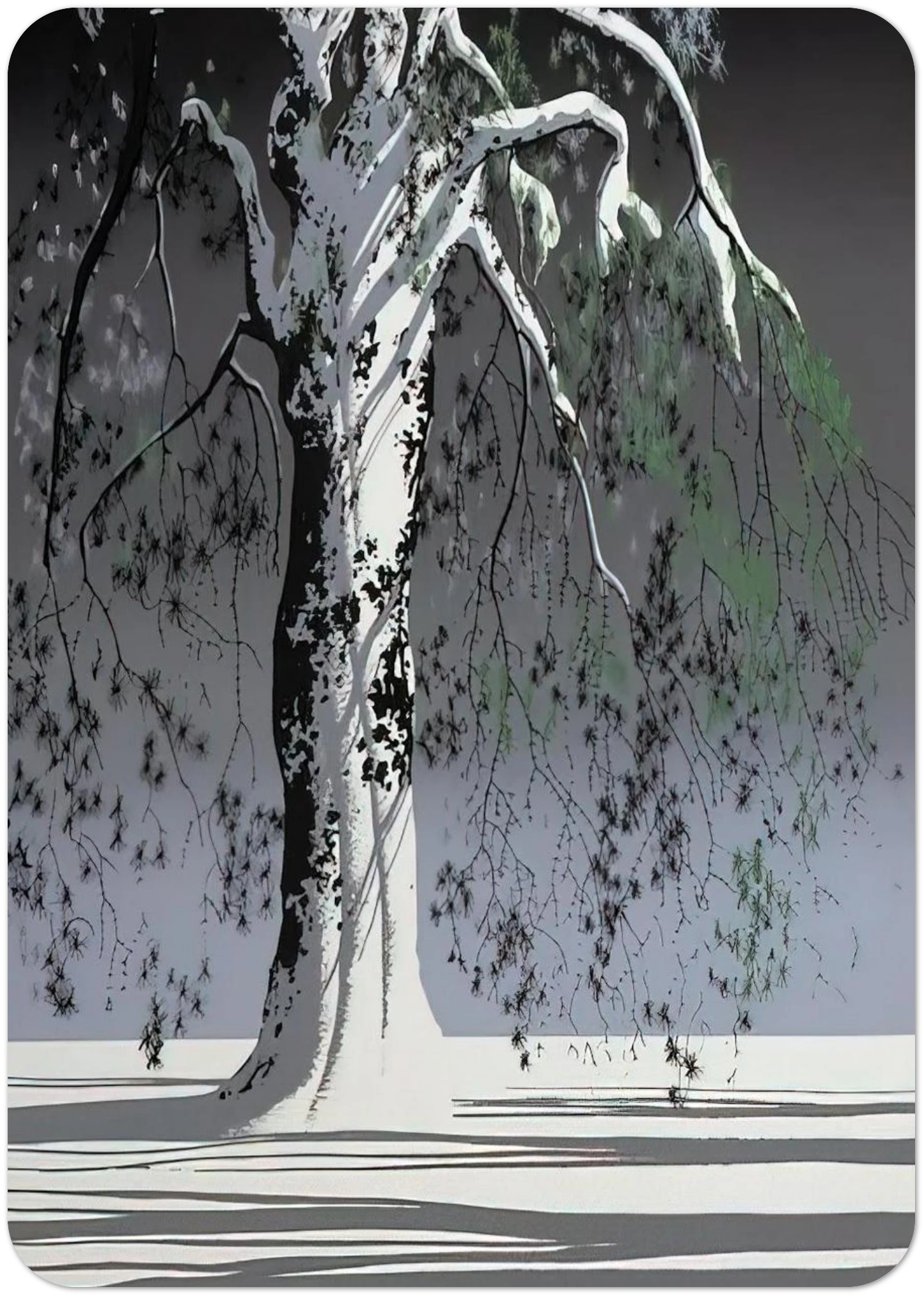 Fir Tree In Snow By Eyvind Earle Pack of 10 Post Cards | Eyvind Earle Post Cards | A6 (10.5 x 14.8 cm) - 4.1 x 5.8 inches