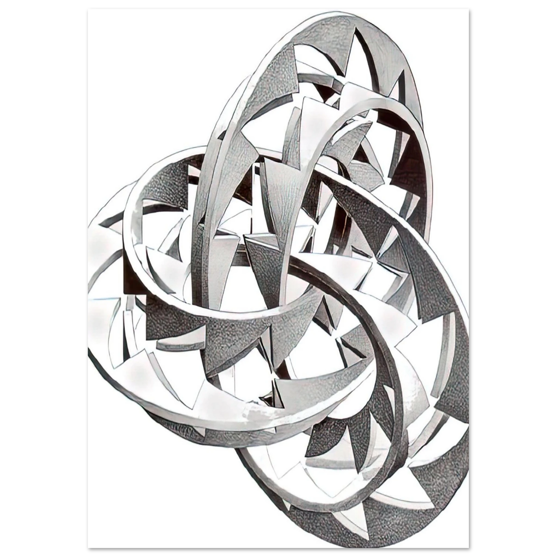 MC Escher - KNOT Wall Art - 30x40 cm / 12x16 inches - Premium Wooden Framed Poster With Fine Art Paper - Black frame