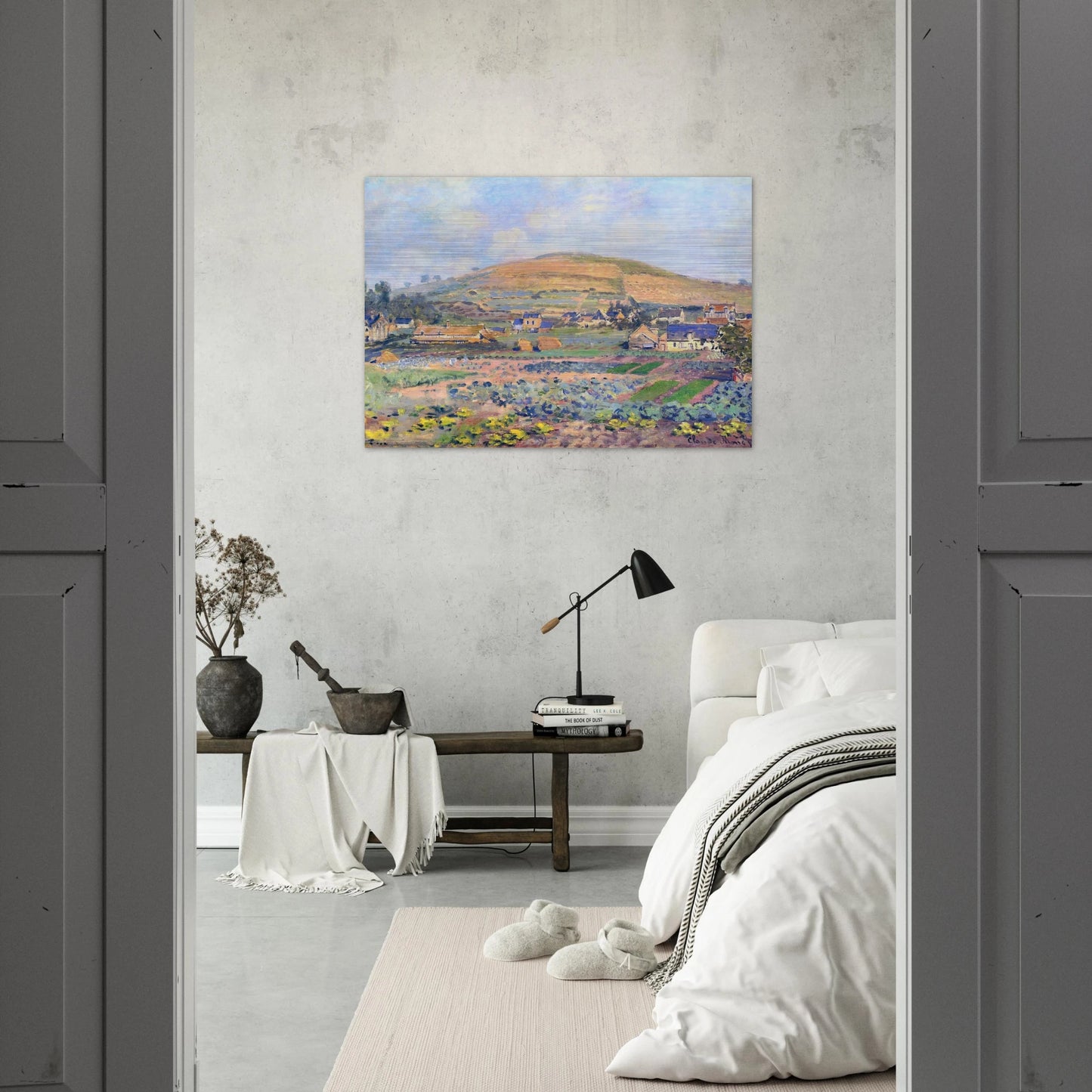 The Mount Riboudet in Rouen at Spring - claude monet Brushed Aluminum Print - 70x100 cm / 28x40 inches | claude monet Aluminum Print | claude monet Prints