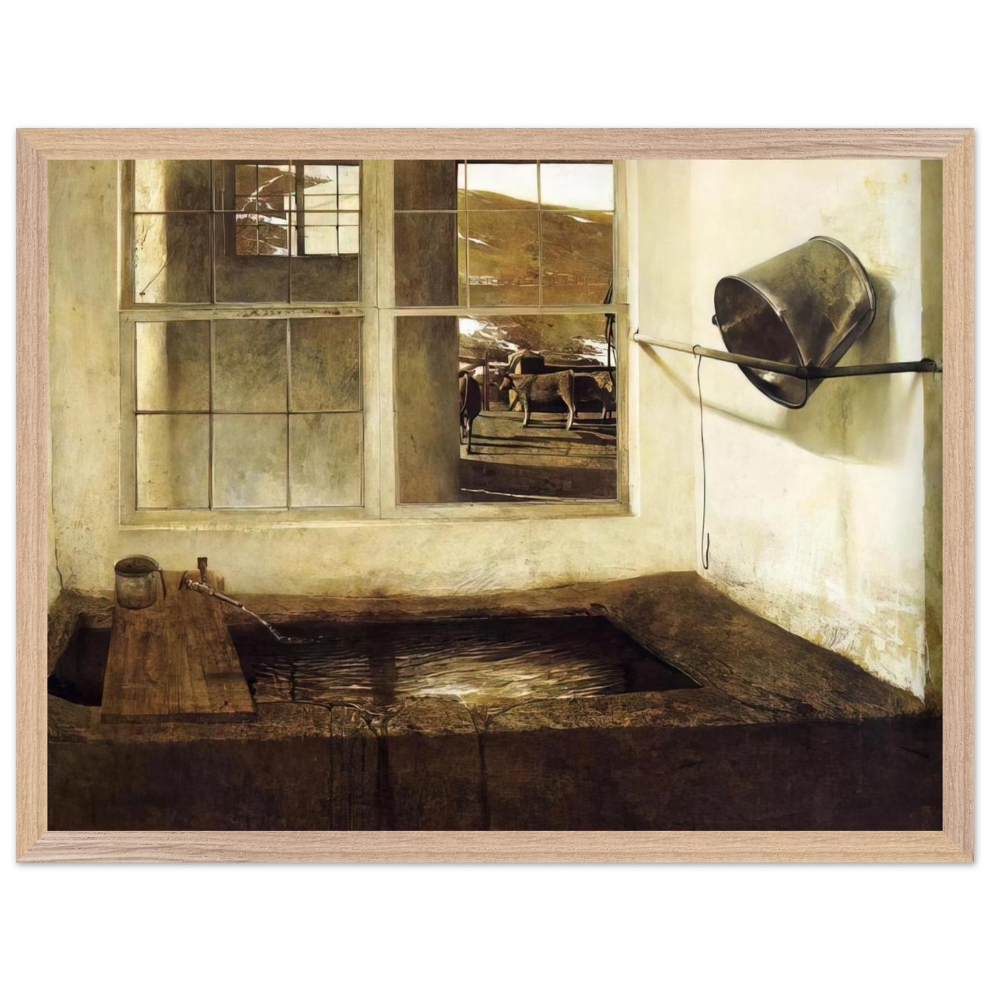 Andrew Wyeth - SPRING FED Wall Art - 30x40 cm / 12x16 inches - Premium Wooden Framed Poster With Fine Art Paper - Wood frame